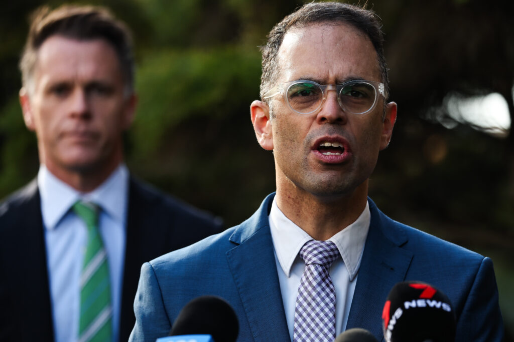 Treasurer Daniel Mookhey and Premier Chris Minns, address the media in a press conference to outline the NSW Government's pre-sale finance guarantee.