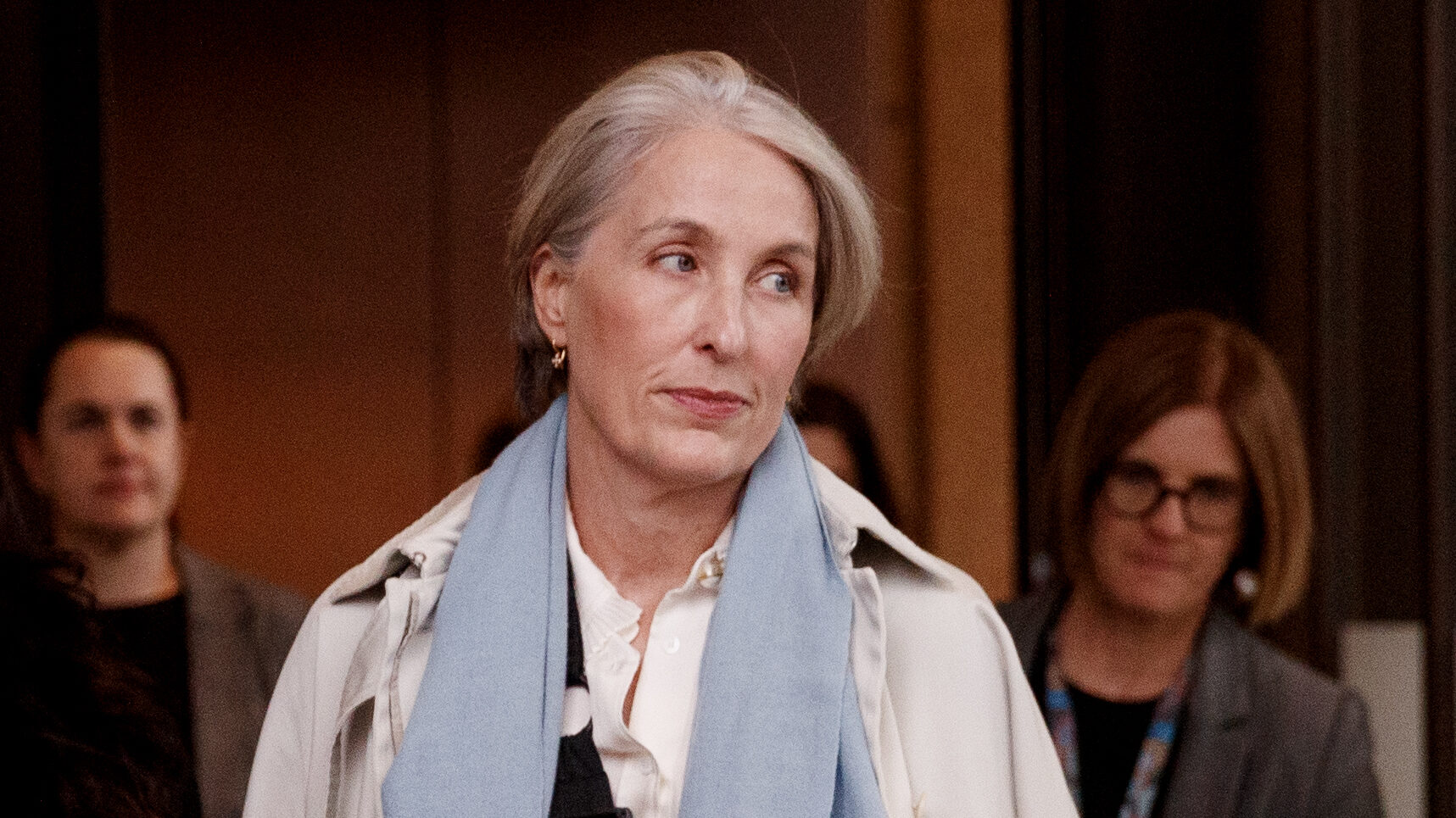 The Director of Public Prosecutions, Sally Dowling leaves the Supreme Court.