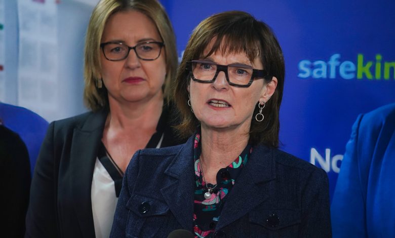 Victorian Premier Jacinta Allan and Minister for Health Mary-Anne Thomas are seen during a press conference at the Northern Centre for Health Education and Research.